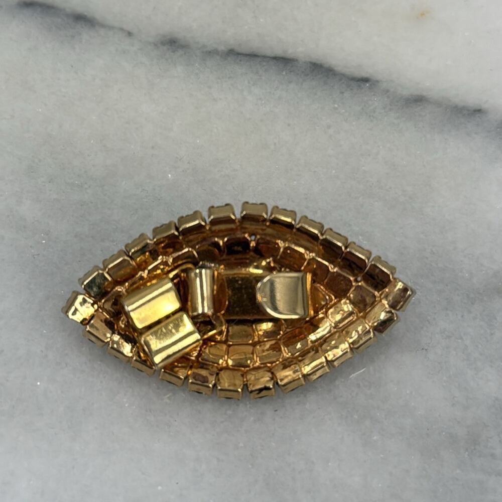 Vintage rhinestone and crusted gold plated belt buckle - Picture 2 of 4